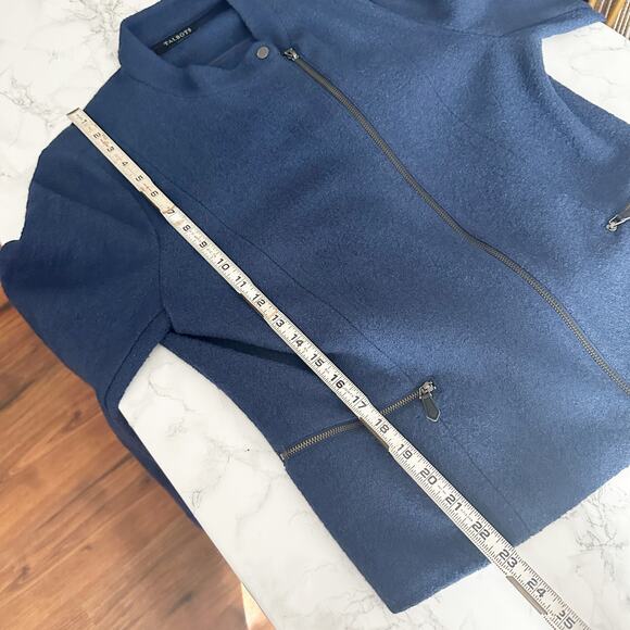 Talbots Boiled Wool Navy Zip Front Jacket Women's Size 12 long‎ sleeves - Picture 11 of 13